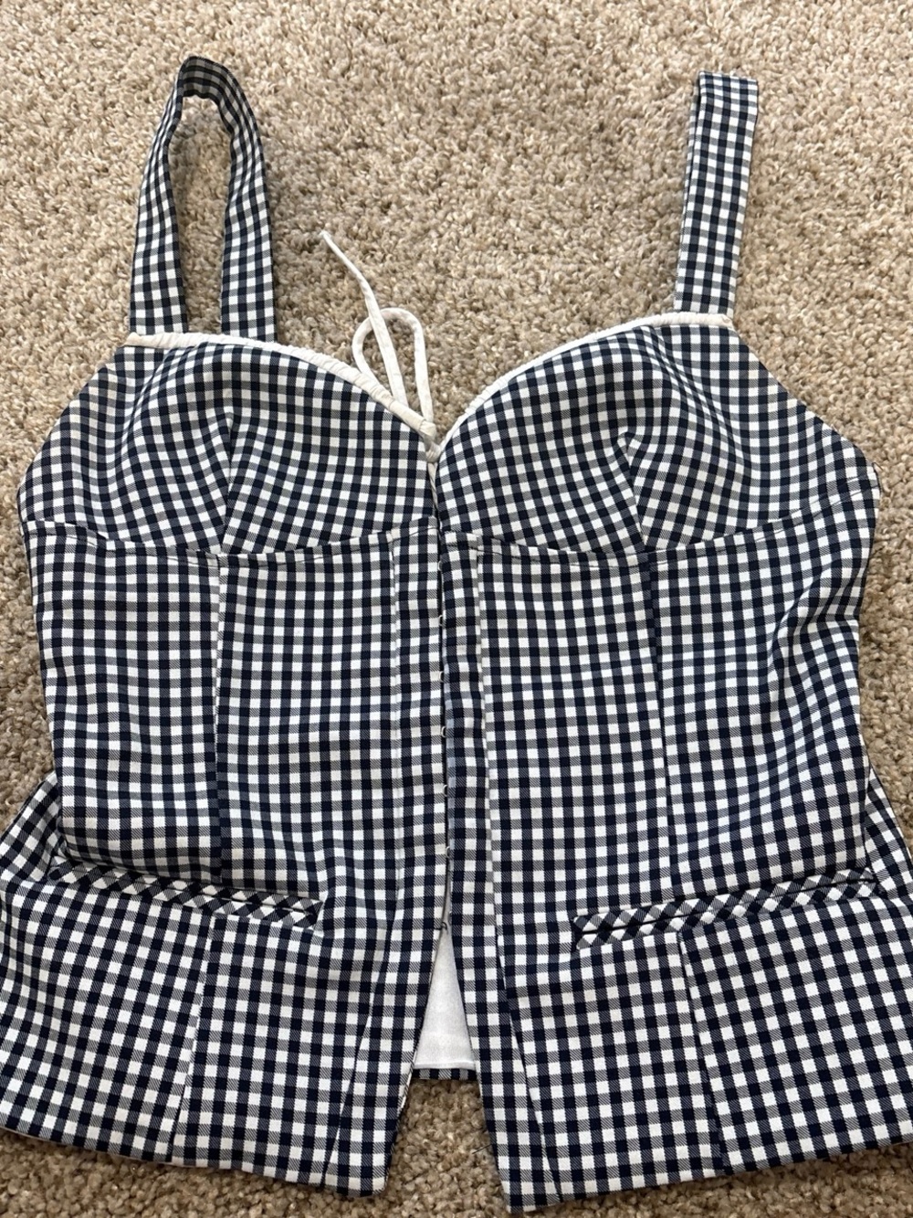 Gingham Top - Black/White